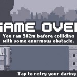 Canabalt video game - game over screen